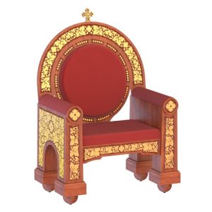Архієрейський трон Володимирський, колір кипарис із золотом (поталь), 104х70х149 см