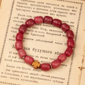 Браслет-чітки з ладанного дерева, червоний