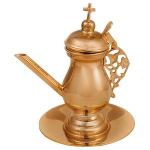 Чайник для теплоти, латунь, металізація під золото, висота 17 см