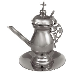 Чайник для теплоти, латунь, нікелювання, висота 17 см