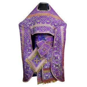 Ієрейське вбрання фіолетове, кручена бахрома, парча