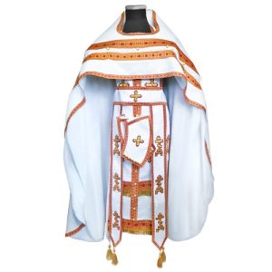 Ієрейське старообрядницьке вбрання біле, змішана лляна тканина