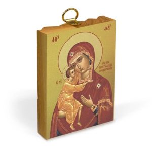 Ікона Божої Матері Феодорівська на дерев'яній основі, на полотні із позолоченням