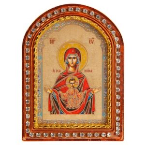 Ікона настільна Божої Матері Знак, пластикова рамка, 6,4х8,6 см