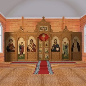 Іконостас одноярусний (Республіка Комі), світлий, 608х347х16 см