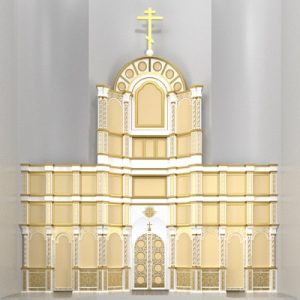 Іконостас шестиярусний (Тамбовська обл.), білий із золотом (поталь), 803х960х35 см