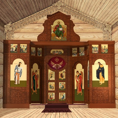 Іконостас Суздальський двоярусний (Тверська область), колір кипарис, 480х426, 5х152 см