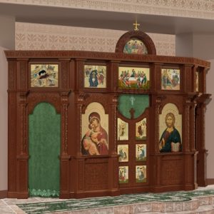 Іконостас Володимирський двоярусний (м. Кострома) темний, 573х389, 7х109, 2 см