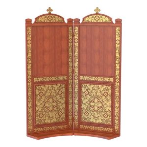 Кіот підлоговий Суздальський, колір кипарис із золотом (поталь), два модулі