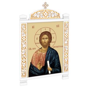 Кіот настінний Суздальський білий із золотом (патина), один модуль