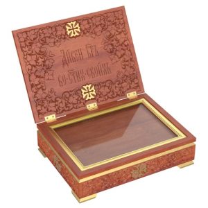 Ковчег для мощей Суздальський, колір кипарис із золотом (поталь), 40х30х13 см