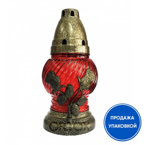 Лампада незгасна (ліхтарик) Троянда червона, висота 17,3 см (упаковка 10 шт.)