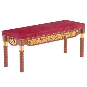 Лавка храмова Суздальська, колір кипарис із золотом (поталь), 120х40х50 см.