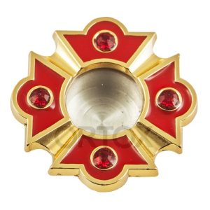 Мощевик врізний, цинковий сплав, з емаллю та камінням, Ø 39/17 мм, колір в асортименті