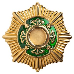 Мощевик накладний з ювелірного сплаву в позолоті з емаллю, Ø 65/16 мм