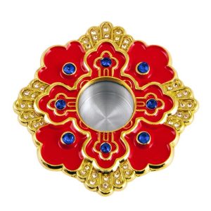 Мощевик врізний, цинковий сплав, емаль, сині камені, Ø 54/17 мм