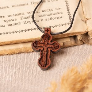 Натільний хрестик дерев'яний, 2х3 см