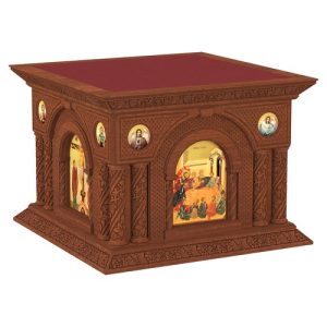 Хмара на престол Романівська з іконами, колір кипарис, 140х140х105 см