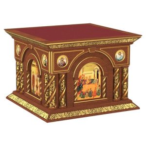 Романівське з іконами, колір кипарис із золотом (поталь), 140х140х105 см
