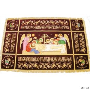 Плащаниця Спасителя з майбутніми, оксамит, 150х100 см