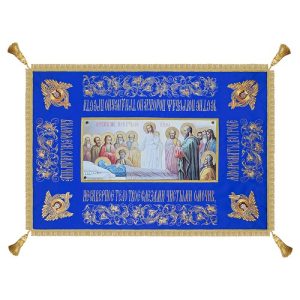 Плащаниця Успіння Божої Матері, атласний шовк, друк на полотні, 150х105 см