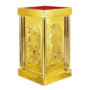 Підставка церковна Єрусалимська з колонами, карбування, 50х50х90 см
