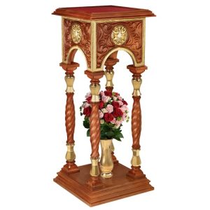 Підставка церковна Тверська, колір кипарис із золотом, 40х40х100 см