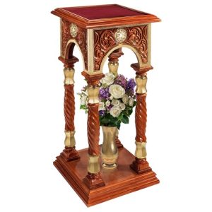 Підставка церковна Тверська, колір кипарис із золотом, 50х50х100 см
