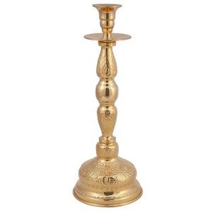 Свічник напрестольний, латунь, 13х34 см
