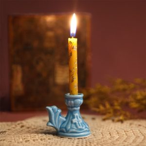 Свічник настільний керамічний Пелюстка, кольори мікс, 4,8х4,5 см
