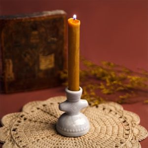 Свічник настільний керамічний Зірка, кольори мікс, 4,7х6,5 см