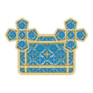 Покровці та повітря, шовк Миколаївський, блакитні із золотом