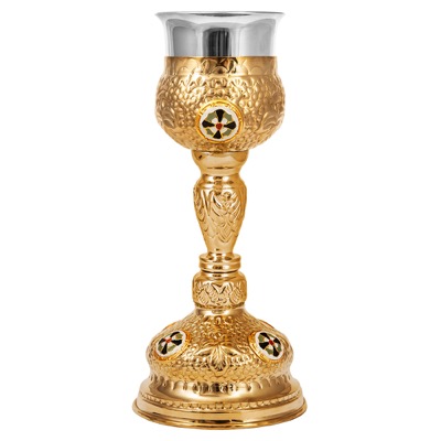 Потир №14 на 0,25 л, латунь, нержавіюча сталь, 13х29 см