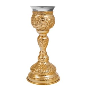 Потир №16 на 0,1 л, латунь, нержавіюча сталь, 9,5х20 см
