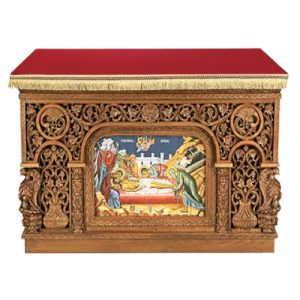 Хмара на престол, колір кипарис, різьблене, 130х130х100 см