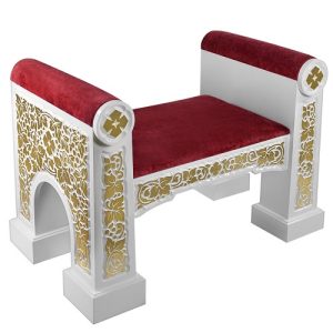 Седалище Володимирське біле із золотом (поталь), 103,8х63,6х70,1 см