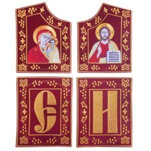 Скрижали архієрейські з іконами, оксамит, вишивка