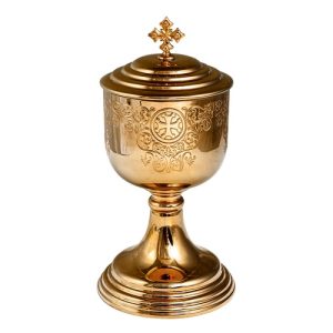 Чаша для святих частинок із ювелірного сплаву в позолоті, 0,35 л, висота 20,5 см
