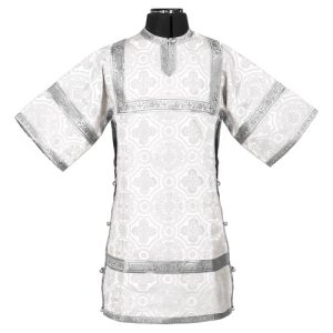 Вірш вівтарника дитячий, шовк Горненський, білий зі сріблом