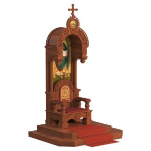 Архієрейський трон з покровом Романівський, колір кипарис, 113х89х351 см
