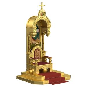 Архієрейський трон з покровом Романівський, колір золото, 113х89х351 см
