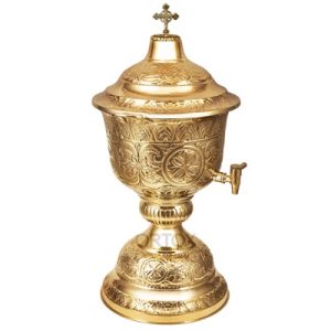 Водосвятний бак на 8 л, з краном, латунь, 39х70 см №1, У 13-0162