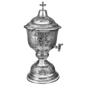 Водосвятний бак на 8 л, з краном, латунь, нікелювання, 39х70 см, 13-0163