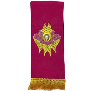 Закладка для Євангелія вишита з херувімом, костюмна тканина, 150х13 см