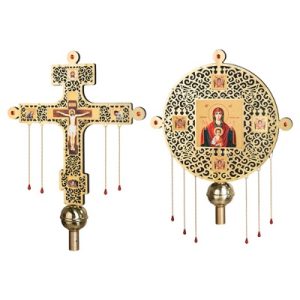 Запрестольні хрест та ікона, комплект, висота 65 см